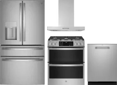 4 Piece Package Includes Refrigerator, Range, Hood And Dishwasher